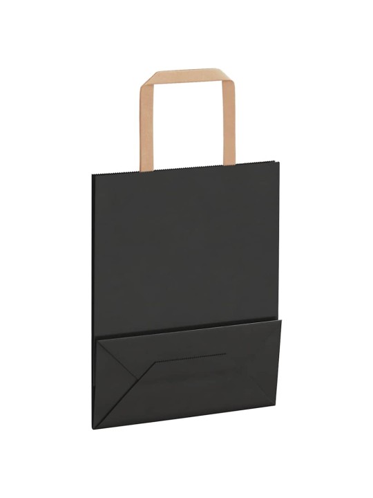 Paperikassit 250 kpl kahvoilla musta 18x8x22 cm