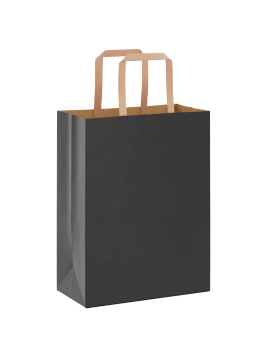 Paperikassit 250 kpl kahvoilla musta 21x11x28 cm
