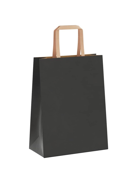 Paperikassit 250 kpl kahvoilla musta 21x11x28 cm