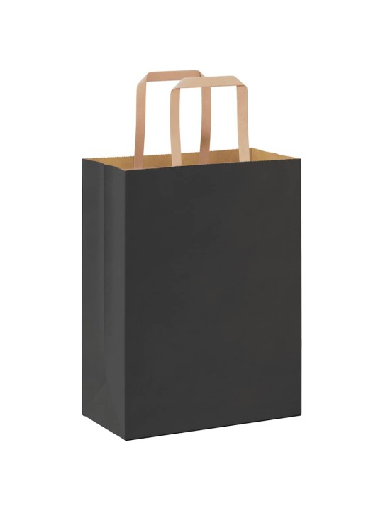 Paperikassit 250 kpl kahvoilla musta 21x11x28 cm