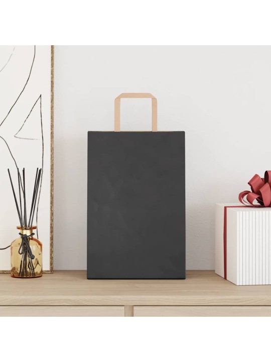 Paperikassit 250 kpl kahvoilla musta 21x11x31 cm