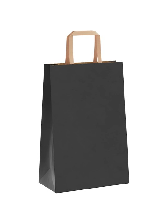 Paperikassit 250 kpl kahvoilla musta 21x11x31 cm