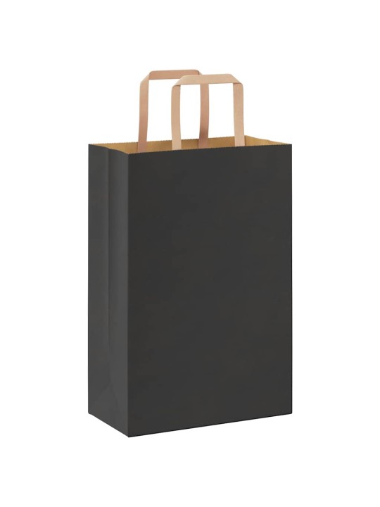 Paperikassit 250 kpl kahvoilla musta 21x11x31 cm