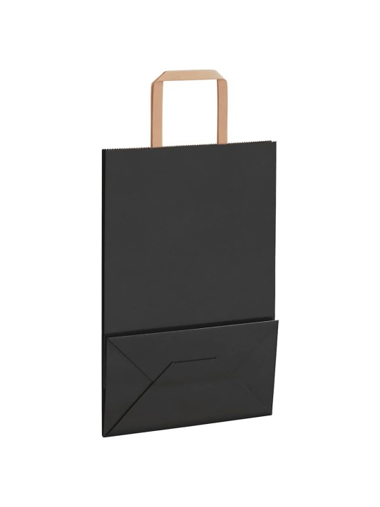 Paperikassit 250 kpl kahvoilla musta 21x11x31 cm