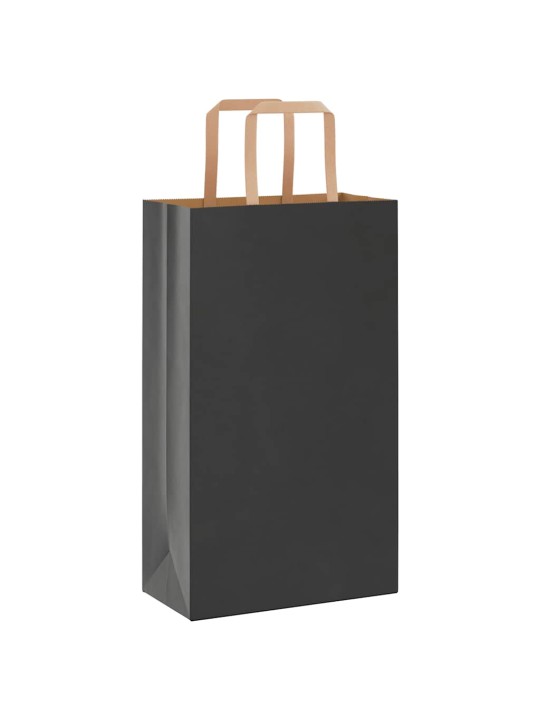 Paperikassit 250 kpl kahvoilla musta 21x11x36 cm