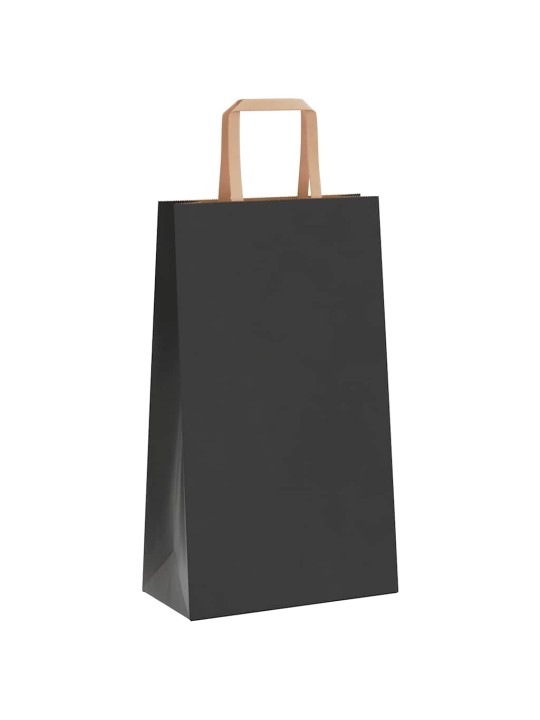 Paperikassit 250 kpl kahvoilla musta 21x11x36 cm