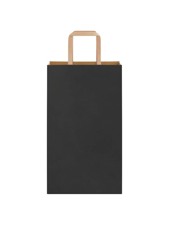 Paperikassit 250 kpl kahvoilla musta 21x11x36 cm