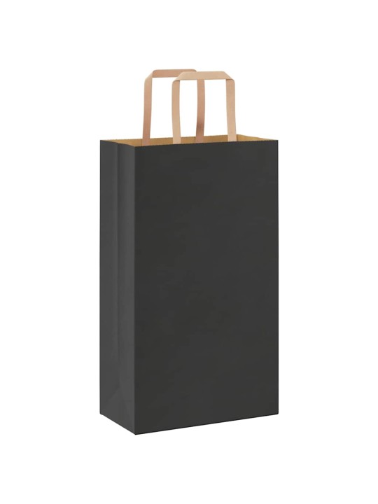 Paperikassit 250 kpl kahvoilla musta 21x11x36 cm