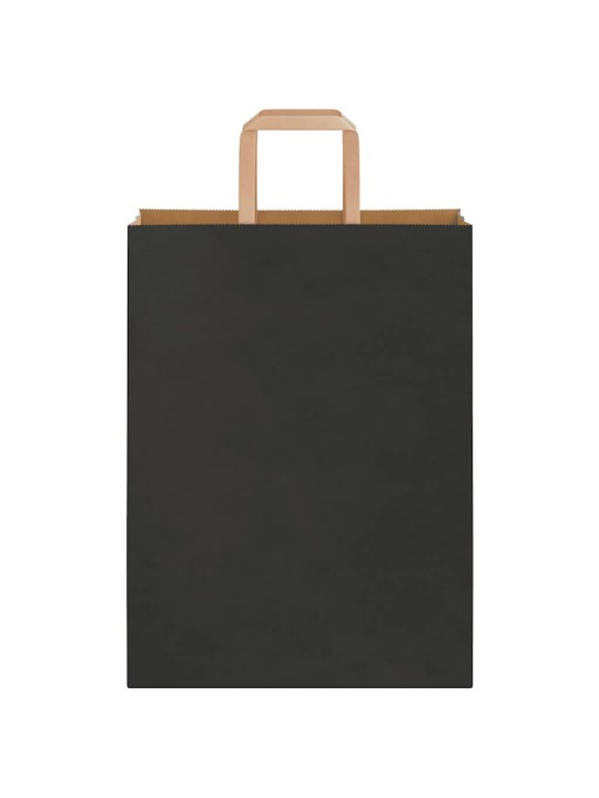 Paperikassit 250 kpl kahvoilla musta 26x12x35 cm