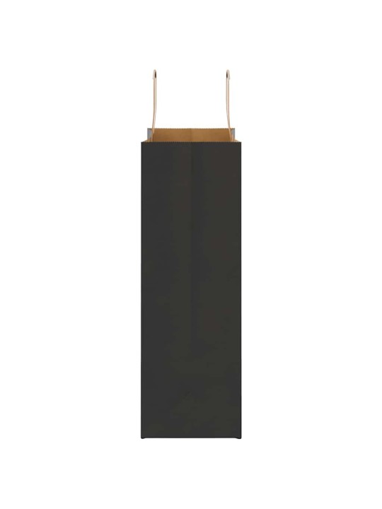 Paperikassit 250 kpl kahvoilla musta 26x12x35 cm