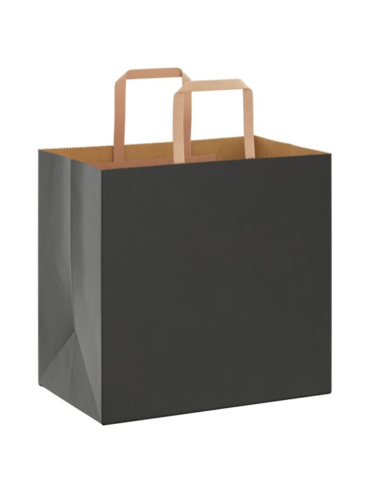 Paperikassit 250 kpl kahvoilla musta 26x17x25 cm
