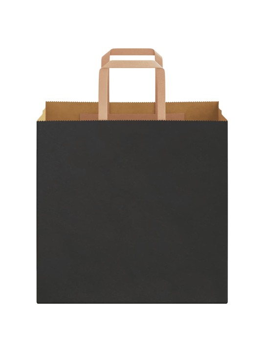 Paperikassit 250 kpl kahvoilla musta 26x17x25 cm