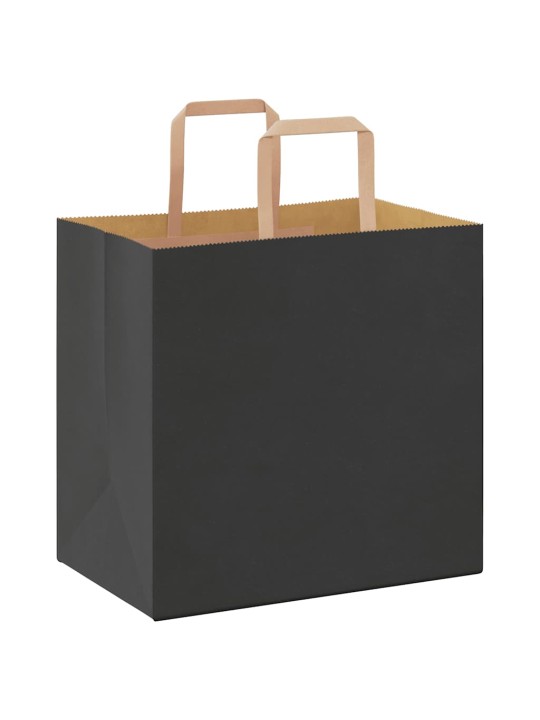 Paperikassit 250 kpl kahvoilla musta 26x17x25 cm