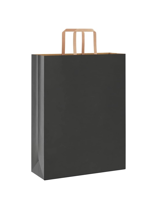 Paperikassit 250 kpl kahvoilla musta 32x12x42 cm
