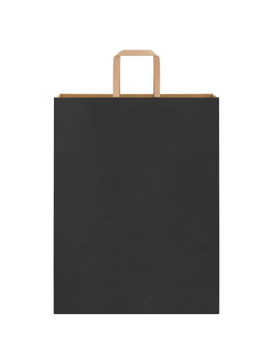 Paperikassit 250 kpl kahvoilla musta 32x12x42 cm