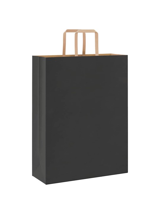 Paperikassit 250 kpl kahvoilla musta 32x12x42 cm