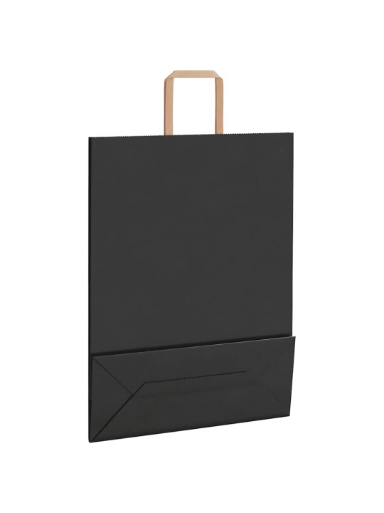 Paperikassit 250 kpl kahvoilla musta 32x12x42 cm