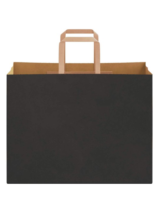 Paperikassit 250 kpl kahvoilla musta 32x17x25 cm