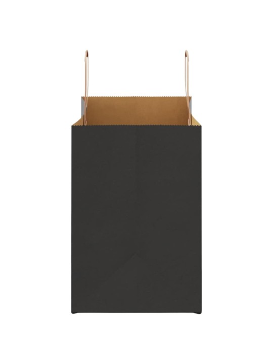 Paperikassit 250 kpl kahvoilla musta 32x17x25 cm