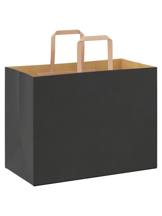 Paperikassit 250 kpl kahvoilla musta 32x17x25 cm