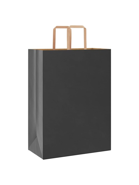Paperikassit 250 kpl kahvoilla musta 32x17x44 cm