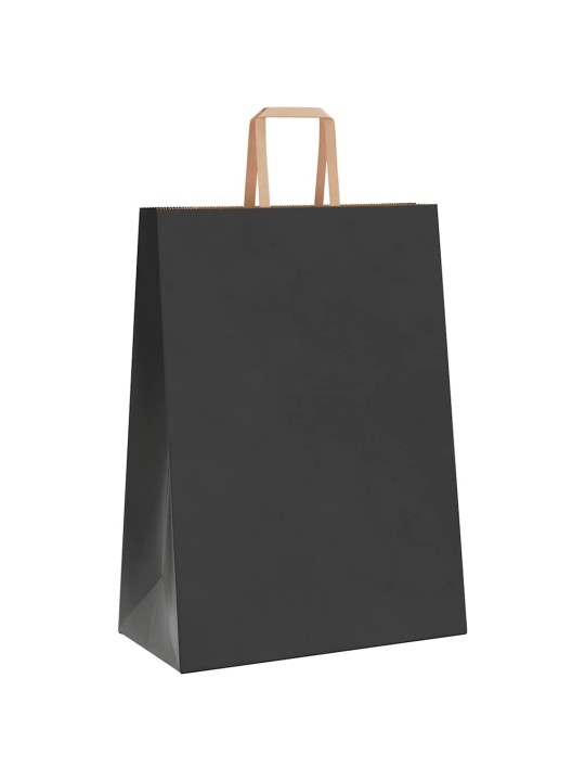 Paperikassit 250 kpl kahvoilla musta 32x17x44 cm
