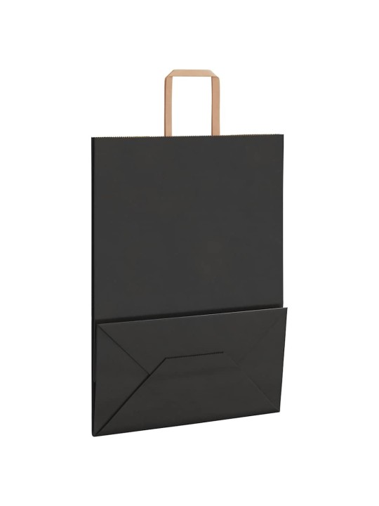Paperikassit 250 kpl kahvoilla musta 32x17x44 cm