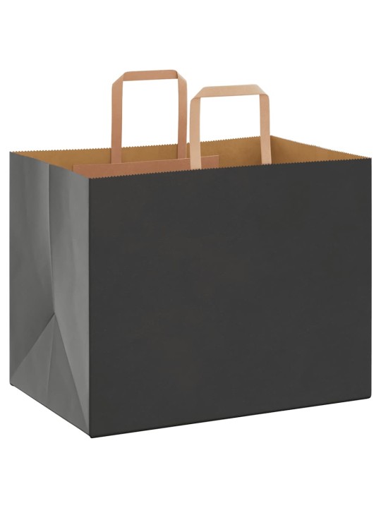 Paperikassit 250 kpl kahvoilla musta 32x22x24 cm