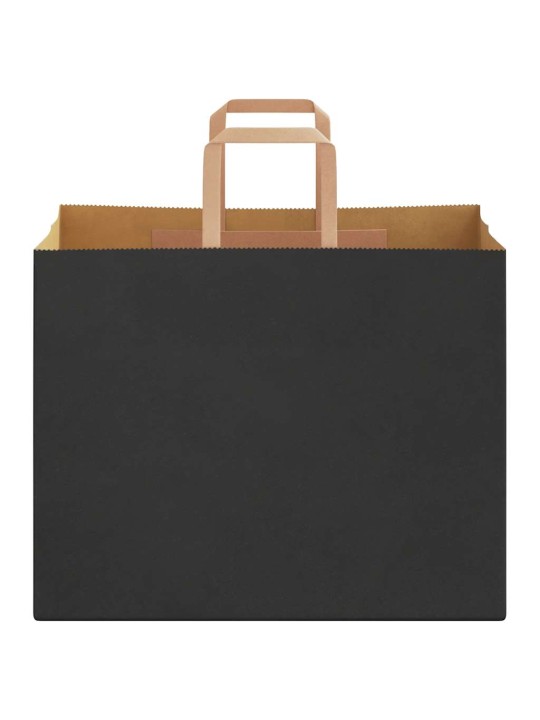Paperikassit 250 kpl kahvoilla musta 32x22x24 cm