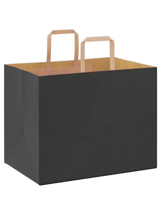 Paperikassit 250 kpl kahvoilla musta 32x22x24 cm