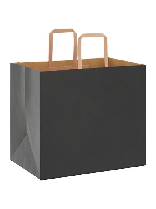 Paperikassit 250 kpl kahvoilla musta 32x22x28 cm
