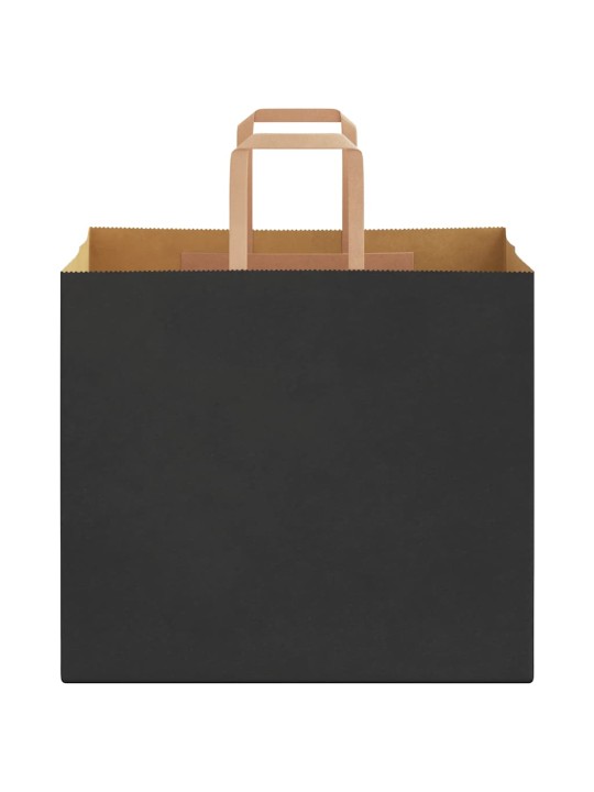 Paperikassit 250 kpl kahvoilla musta 32x22x28 cm