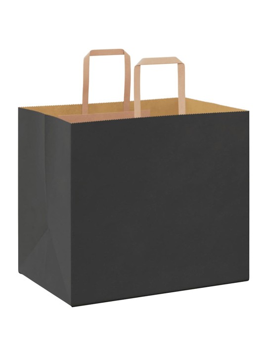 Paperikassit 250 kpl kahvoilla musta 32x22x28 cm