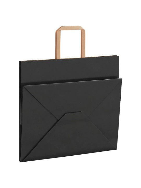 Paperikassit 250 kpl kahvoilla musta 32x22x28 cm