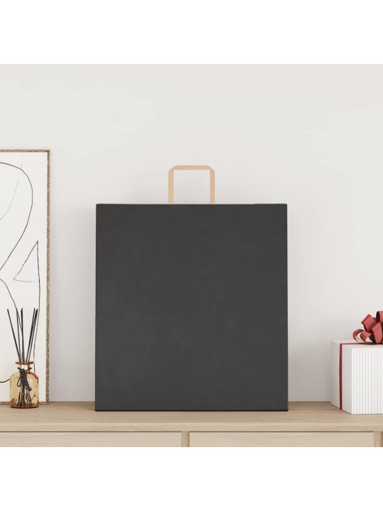Paperikassit 250 kpl kahvoilla musta 45x17x48 cm