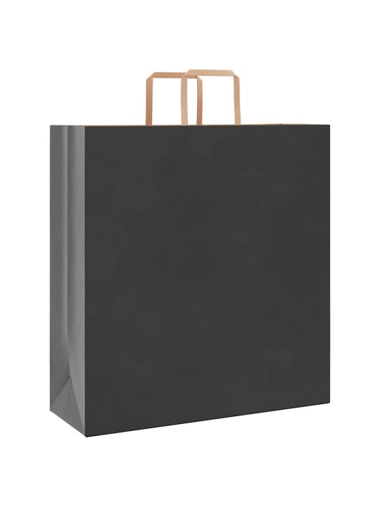 Paperikassit 250 kpl kahvoilla musta 45x17x48 cm
