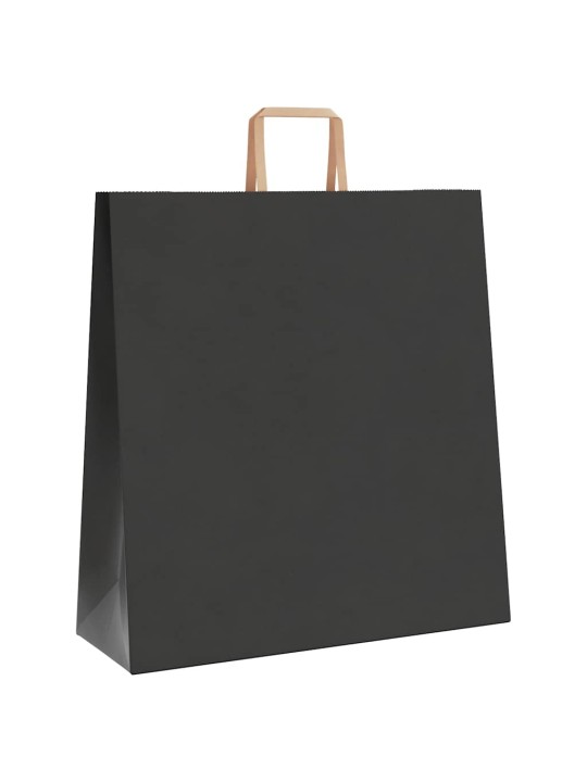 Paperikassit 250 kpl kahvoilla musta 45x17x48 cm
