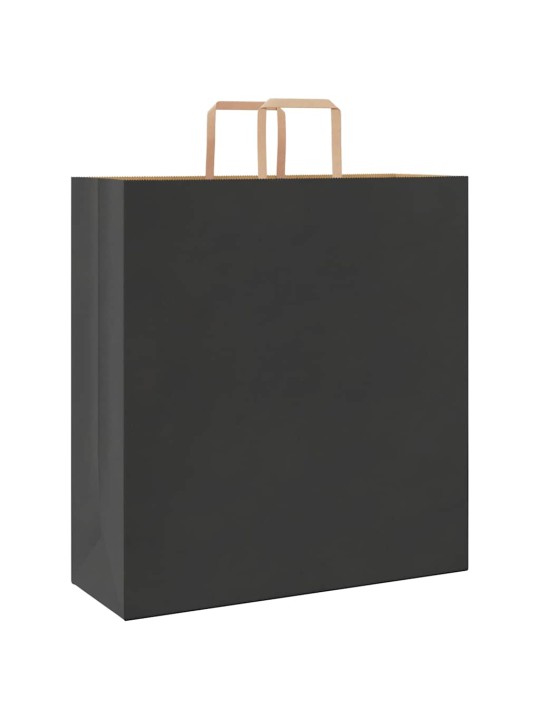 Paperikassit 250 kpl kahvoilla musta 45x17x48 cm