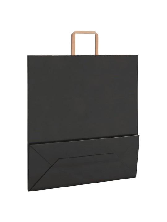 Paperikassit 250 kpl kahvoilla musta 45x17x48 cm