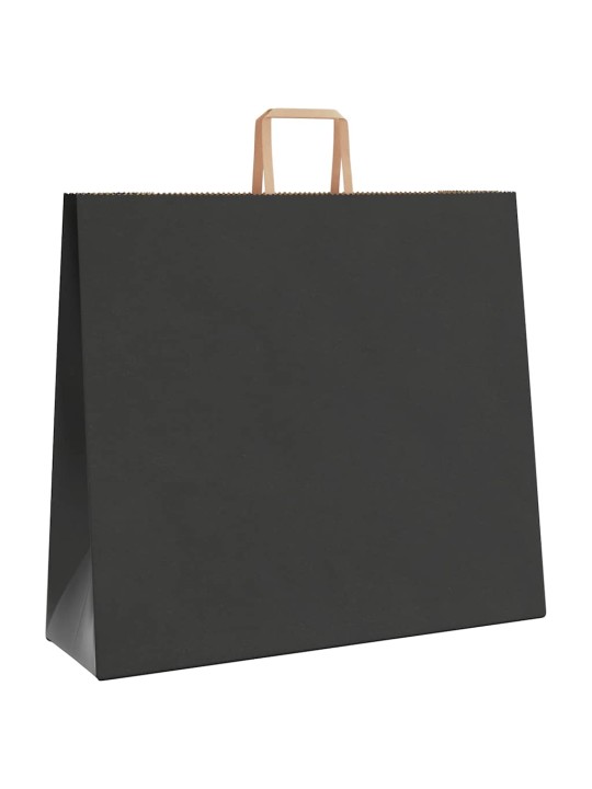 Paperikassit 250 kpl kahvoilla musta 54x15x49 cm