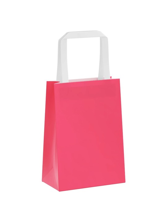 Paperikassit 50 kpl kahvoilla pinkki 15x8x21 cm