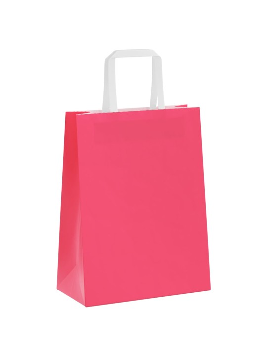 Paperikassit 50 kpl kahvoilla pinkki 21x11x28 cm