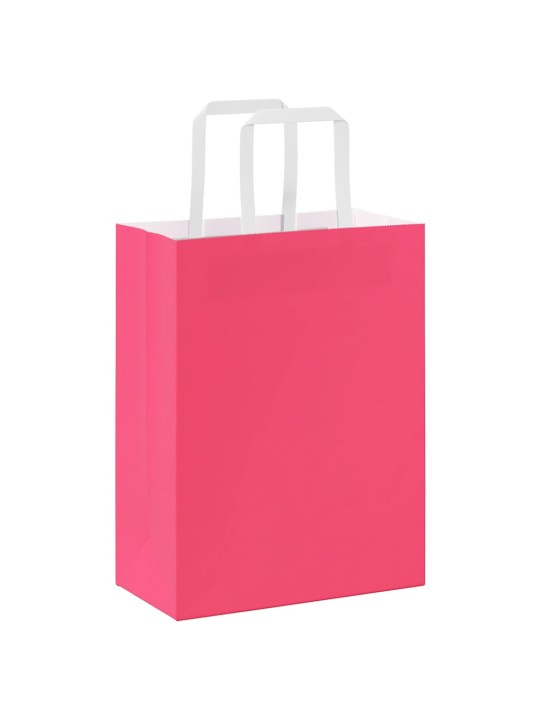 Paperikassit 50 kpl kahvoilla pinkki 21x11x28 cm