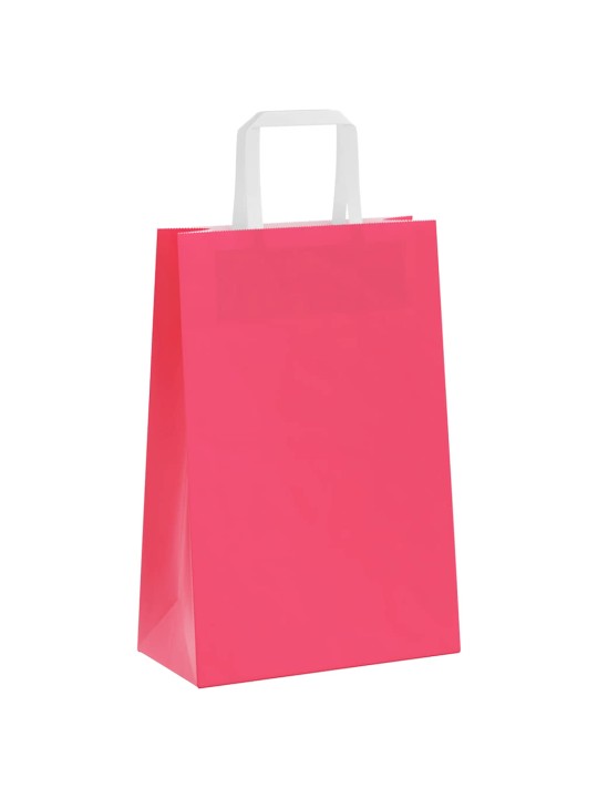 Paperikassit 50 kpl kahvoilla pinkki 21x11x31 cm