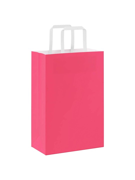 Paperikassit 50 kpl kahvoilla pinkki 21x11x31 cm