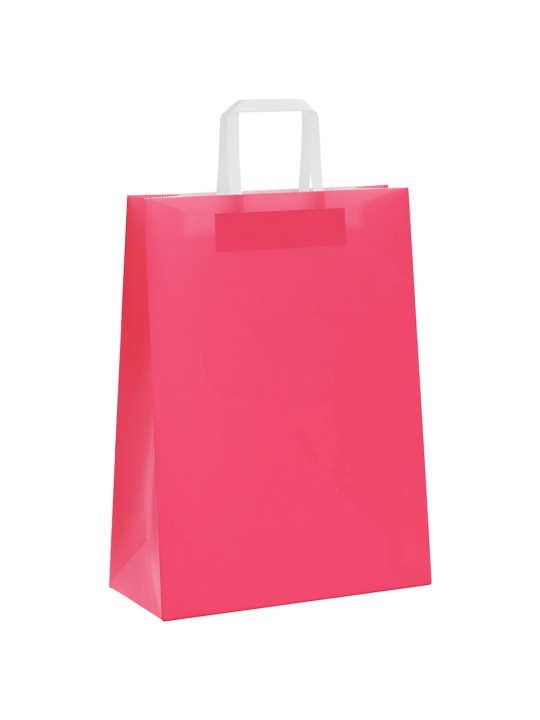 Paperikassit 50 kpl kahvoilla pinkki 26x12x35 cm