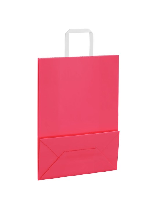 Paperikassit 50 kpl kahvoilla pinkki 26x12x35 cm