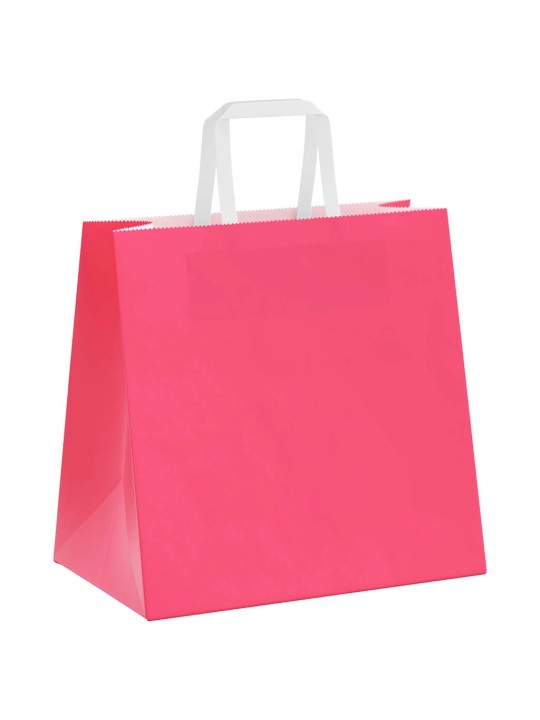 Paperikassit 50 kpl kahvoilla pinkki 26x17x25 cm