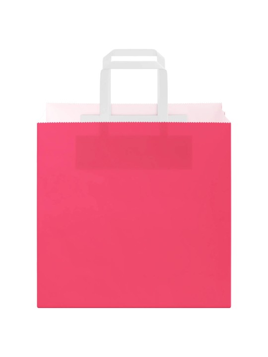 Paperikassit 50 kpl kahvoilla pinkki 26x17x25 cm