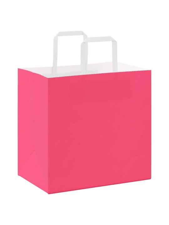 Paperikassit 50 kpl kahvoilla pinkki 26x17x25 cm
